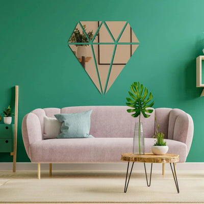 Diamond Shaped Acrylic Mirror Wall Stickers